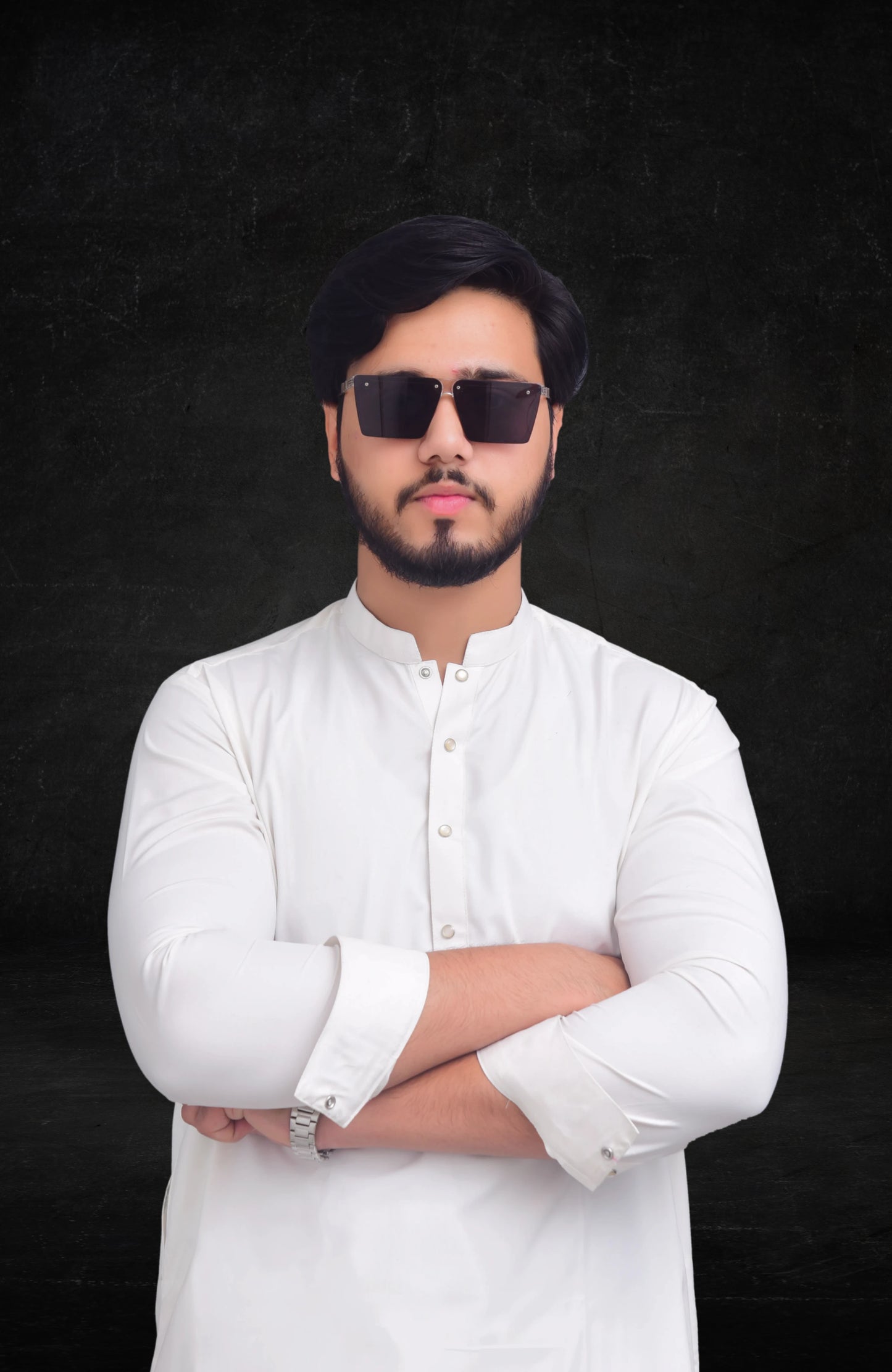 Classic Pearl White Stitched Shalwar Suit