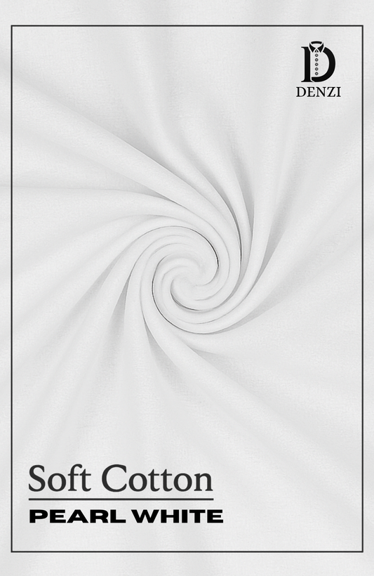 Unstitched Cotton Fabric- Pearl White