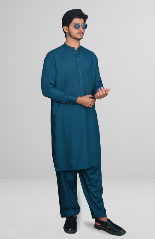 Classic Zinc Colour Wash & Wear Stitched Shalwar Suit