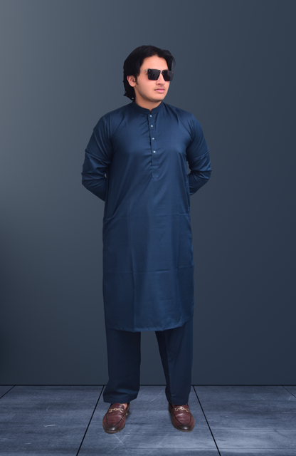 Classic Zinc Colour Wash & Wear Stitched Shalwar Suit