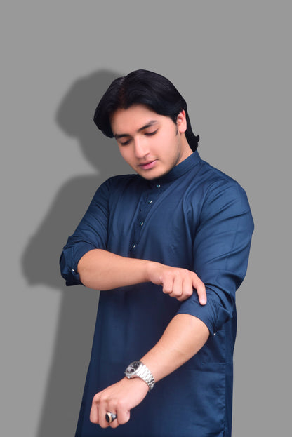 Classic Zinc Colour Wash & Wear Stitched Shalwar Suit