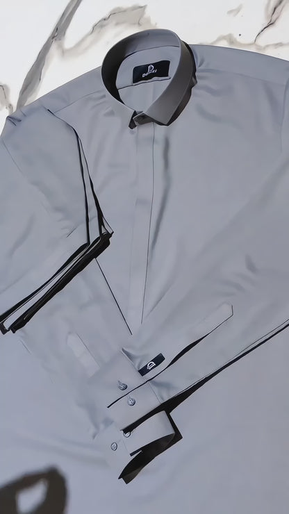 Formal Stitched Shalwar Suit - Silver Grey