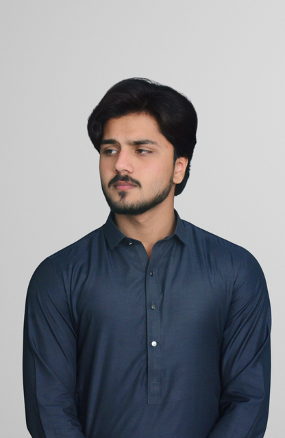 Double Stitched Premium  Shalwar Suit-Charcoal Grey