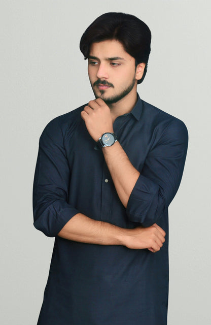 Double Stitched Premium  Shalwar Suit-Charcoal Grey