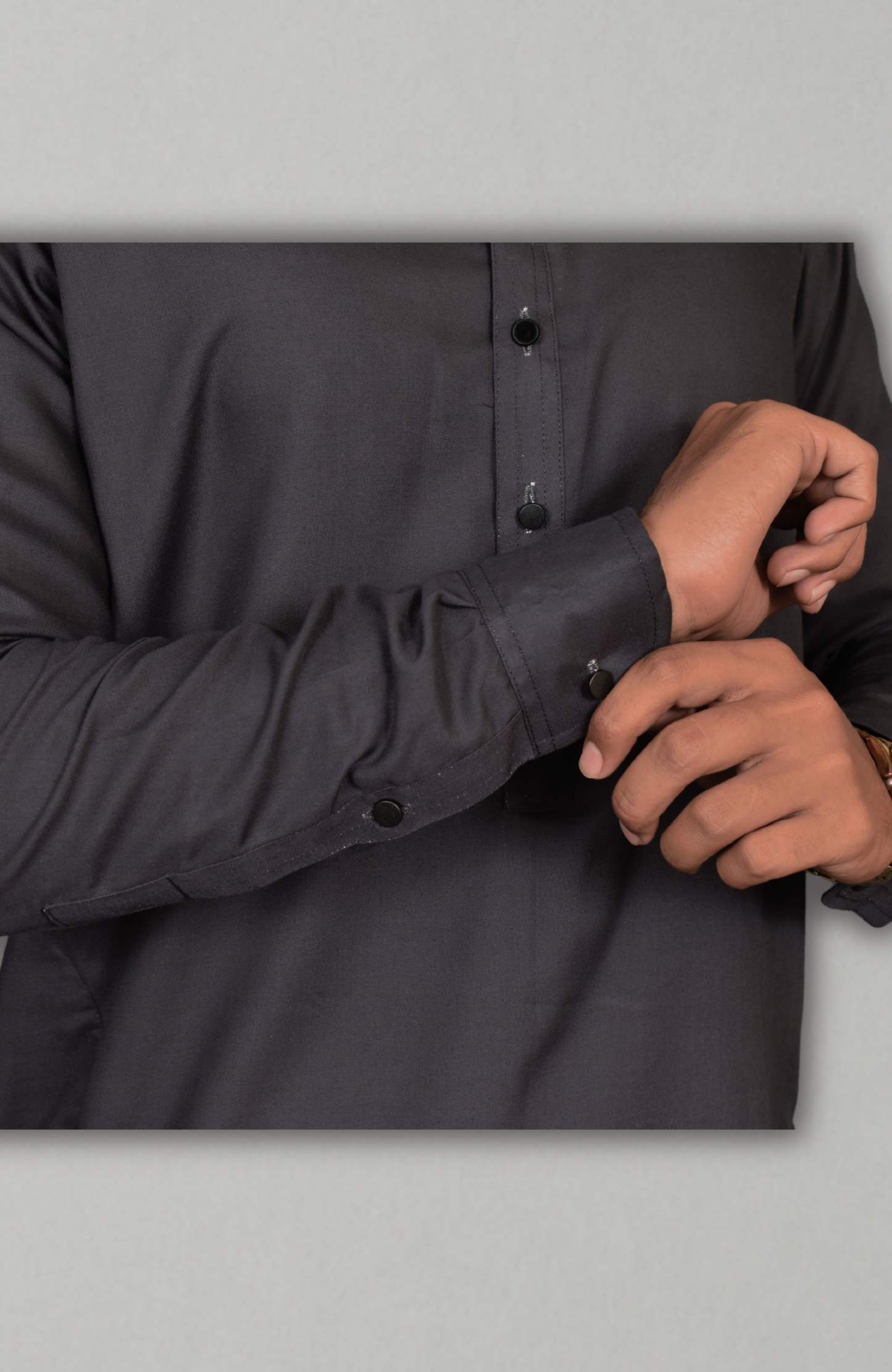 Double Stitched Premium  Shalwar Suit-Charcoal Grey